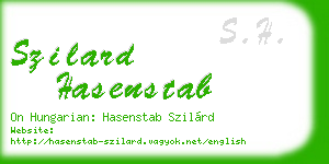 szilard hasenstab business card